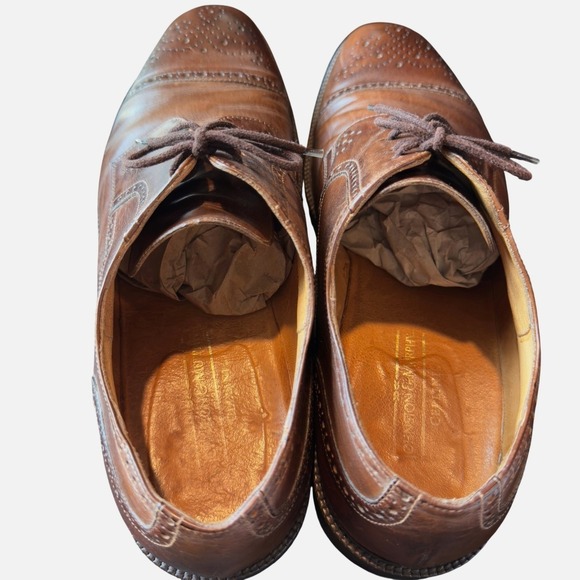 Johnston & Murphy Cellini Brown Leather Cap Toe Dress Shoe Made in Italy size 12 main image 4